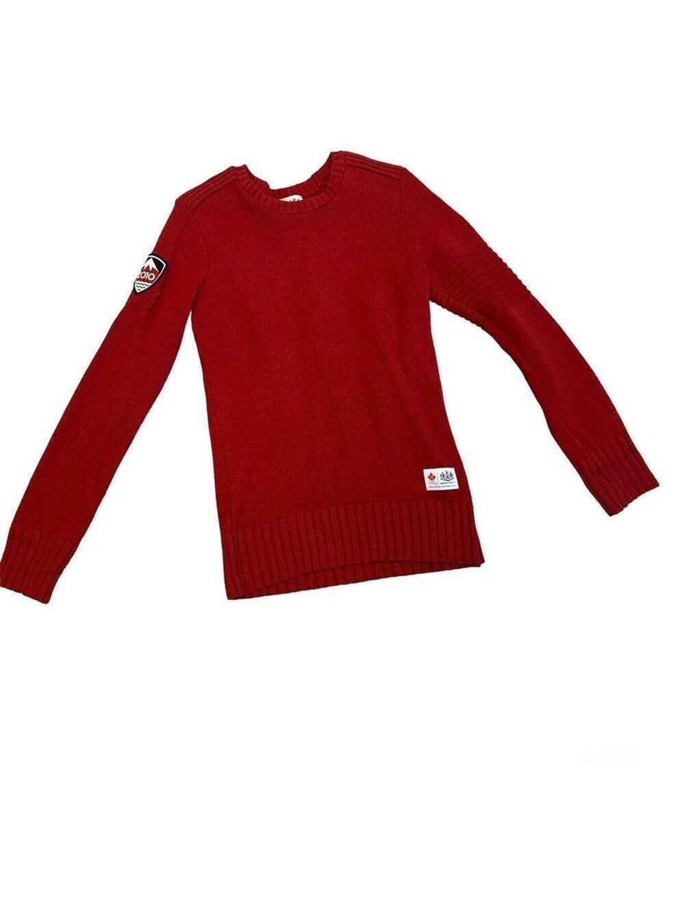 Hudson's Bay Co Women's 2010 Olympics Red Long Sleeve Soft Knitted Sweater Sz M